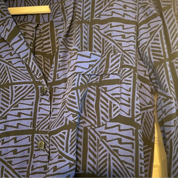 Lucky Brand long sleeve black & blue mini dress tribal pattern - Picture 3 of 6